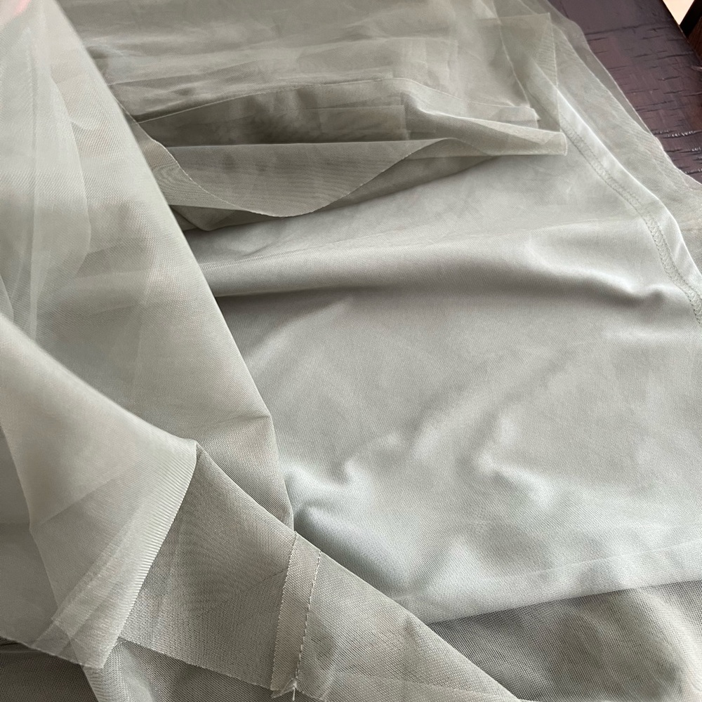 Baltic Born Olive Green A-Line Tulle Midi Skirt - Picture 5 of 6